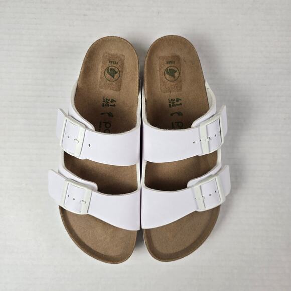 Birkenstock Papillio Arizona Flex Platform Birko-Flor Size 41/L10 White Narrow